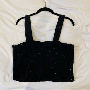 BP Ruffled polka dot crop top